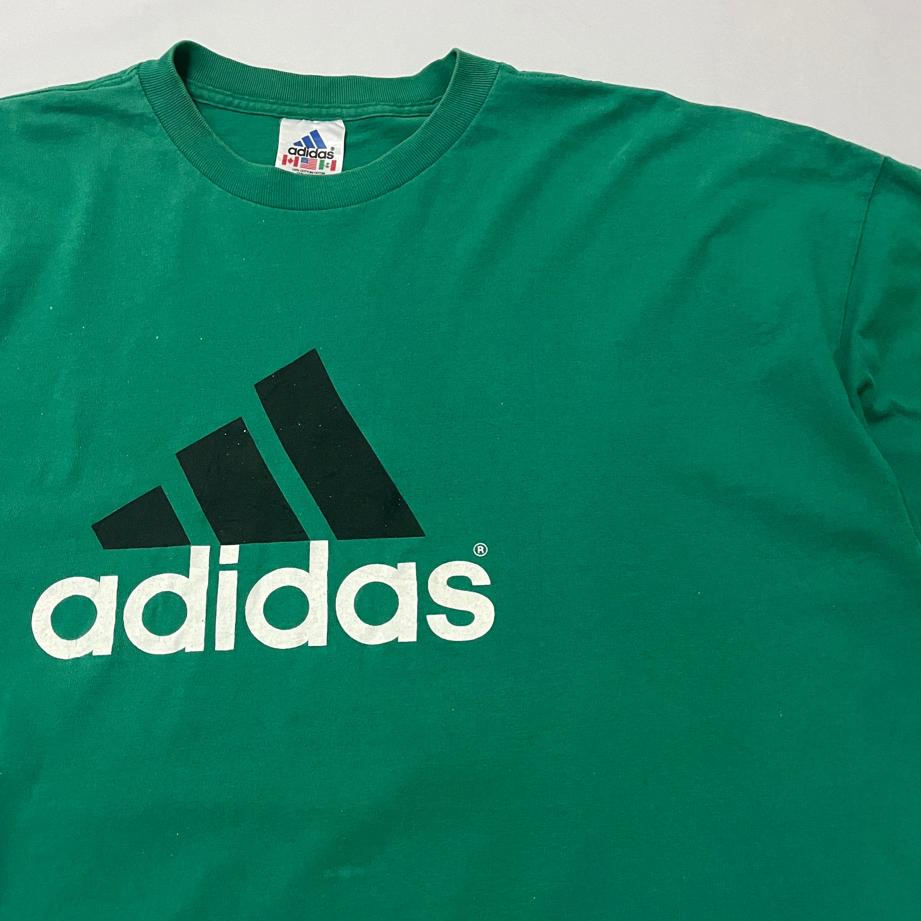 90s USA製 adidasアディダス パフォーマンス　ビッグロゴ　Tシャツ