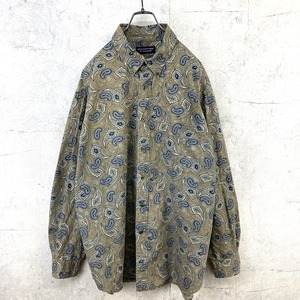 ROUNDTREE&YORKE 総柄シャツ ペイズリー柄