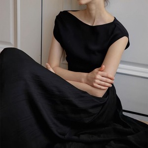 asymmetric neckline dress  00347