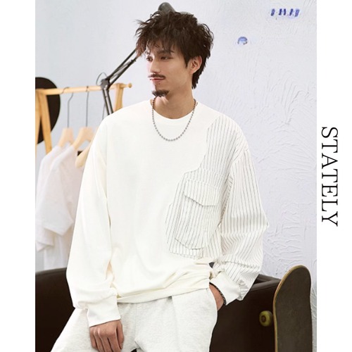 ドッキングストライプ プルオーバースウェット/2color_T150 画像