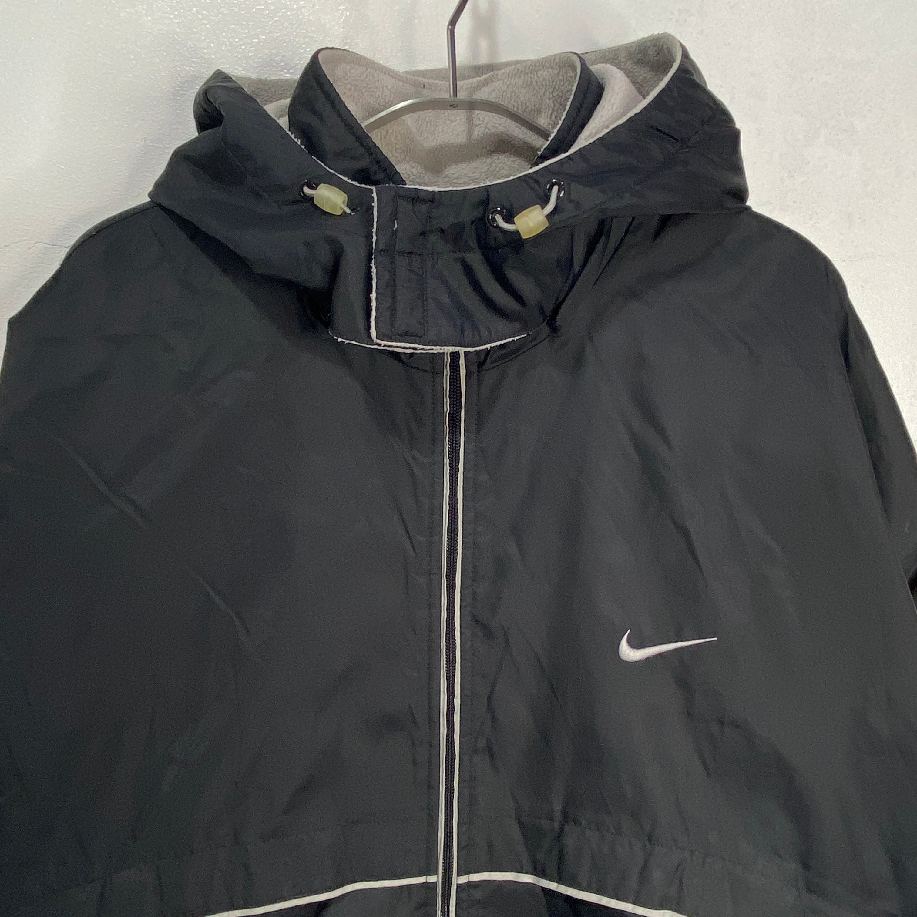 00s  NIKE 2way ナイロンジャケット 収納フード 黒 海外規格