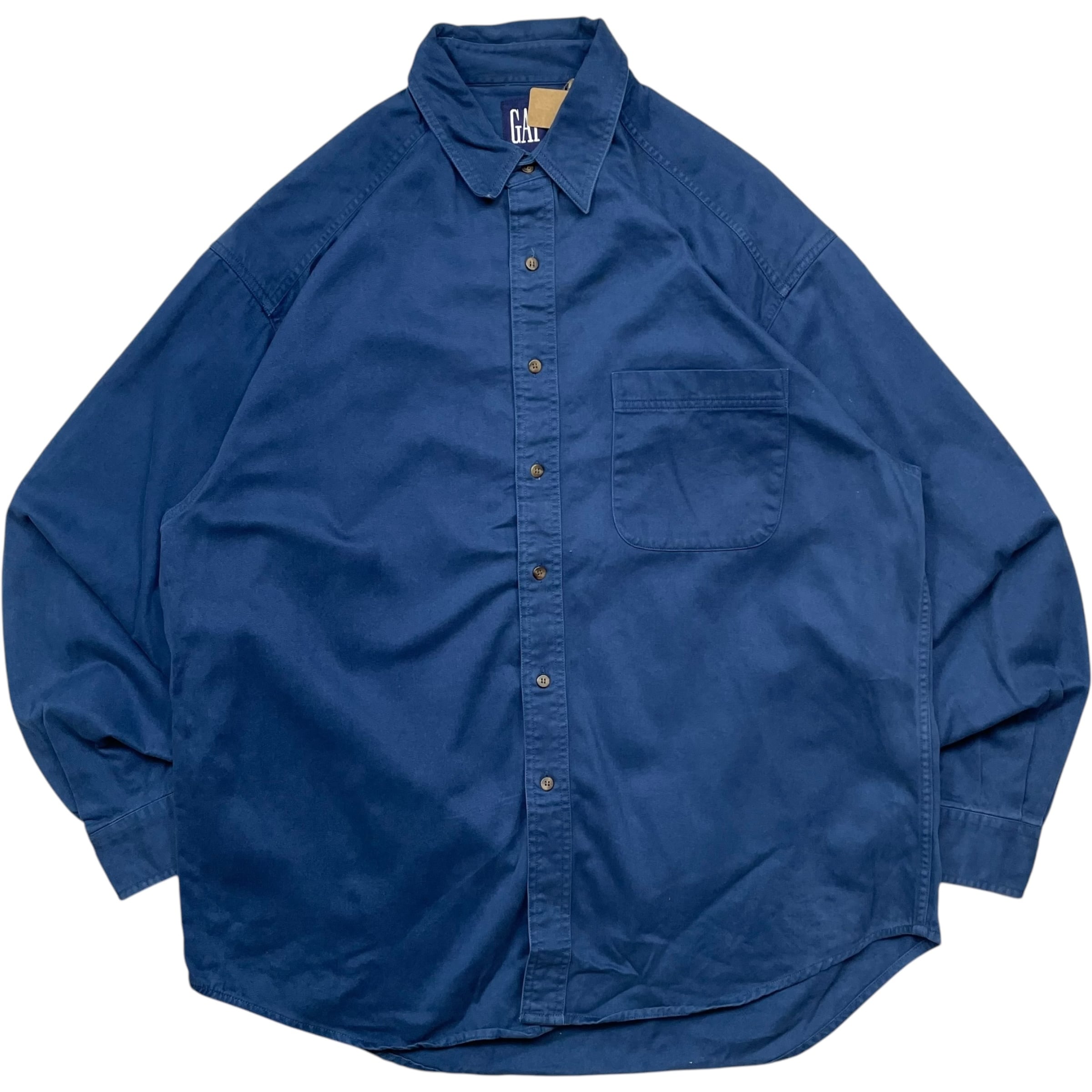 《XL》 OLD GAP オールドギャップ 長袖シャツ ネイビー 90年代 vintage no.5136