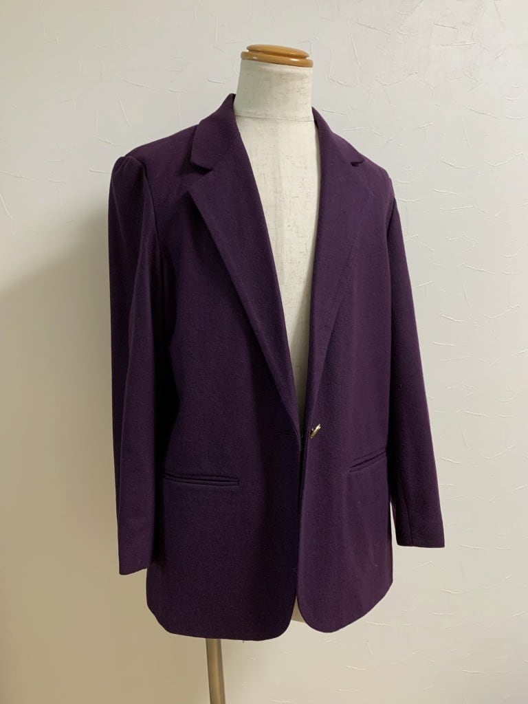 1990's Solid Color Wool Tailored Jacket