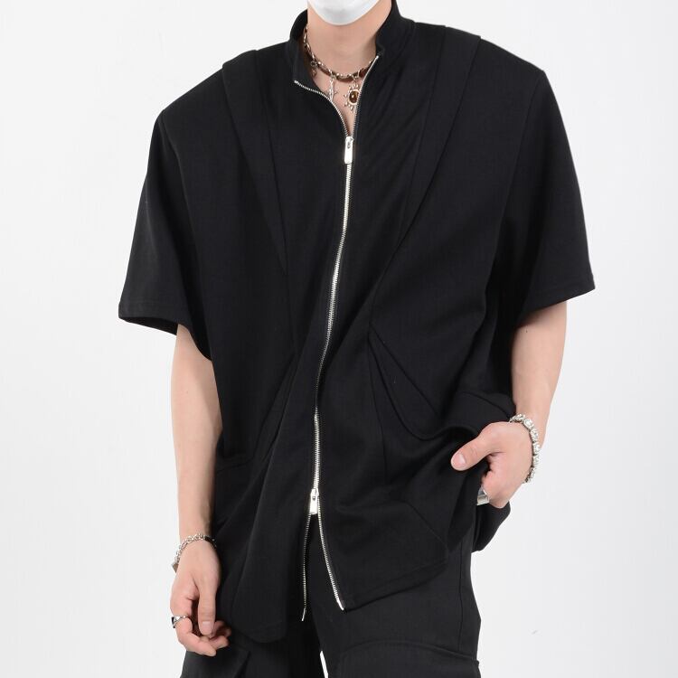 ダブルジップ半袖シャツ 半袖 シャツ 10092