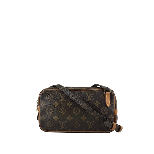 LOUIS VUITTON ルイヴィトン モノグラム ショルダーバッグ ブラウン PVC レザー vintage ヴィンテージ オールド u4jnak