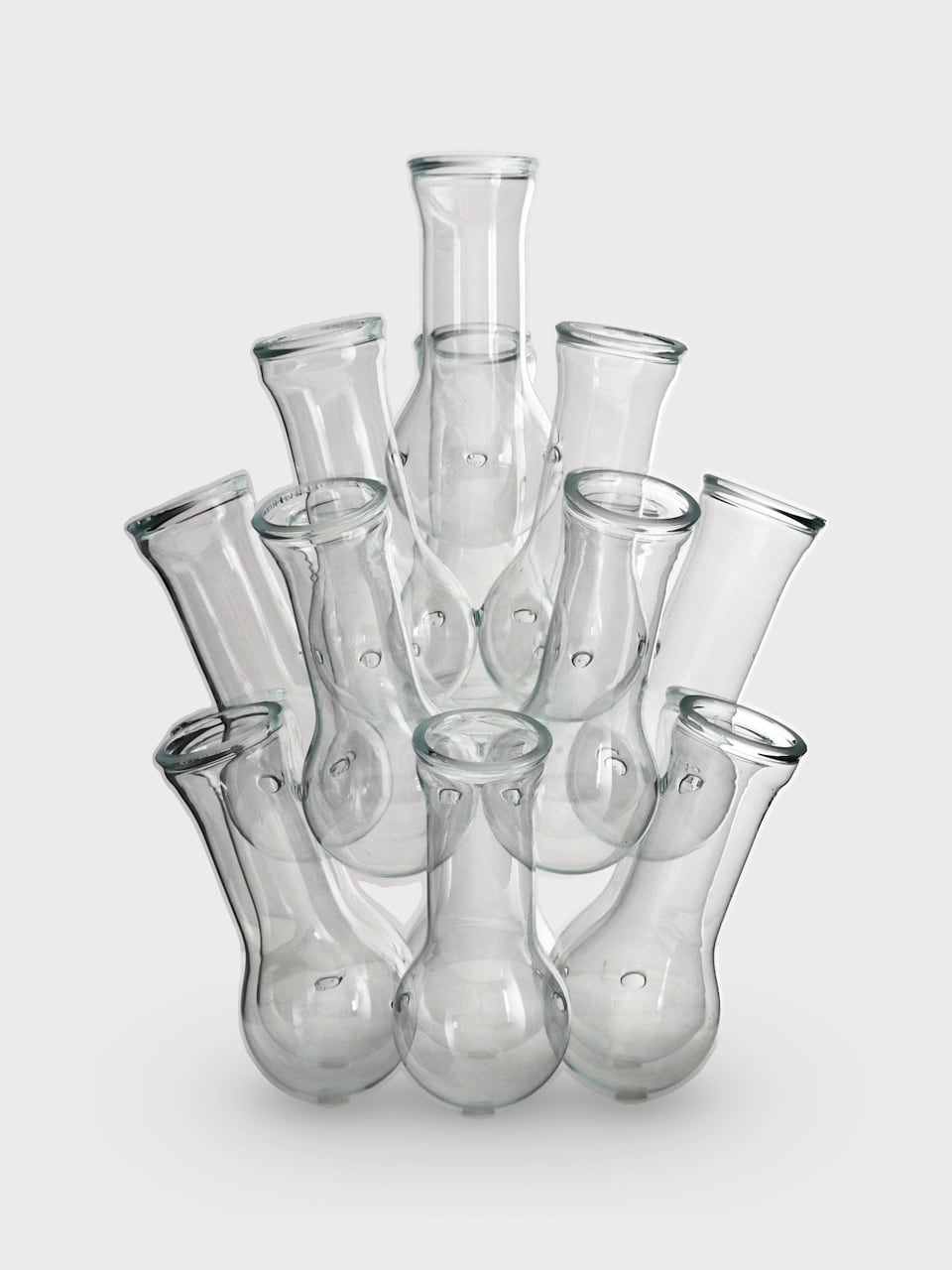 ガラスの小瓶フラワーベース クリア L（16口）｜Glass Bud Vase Clear
