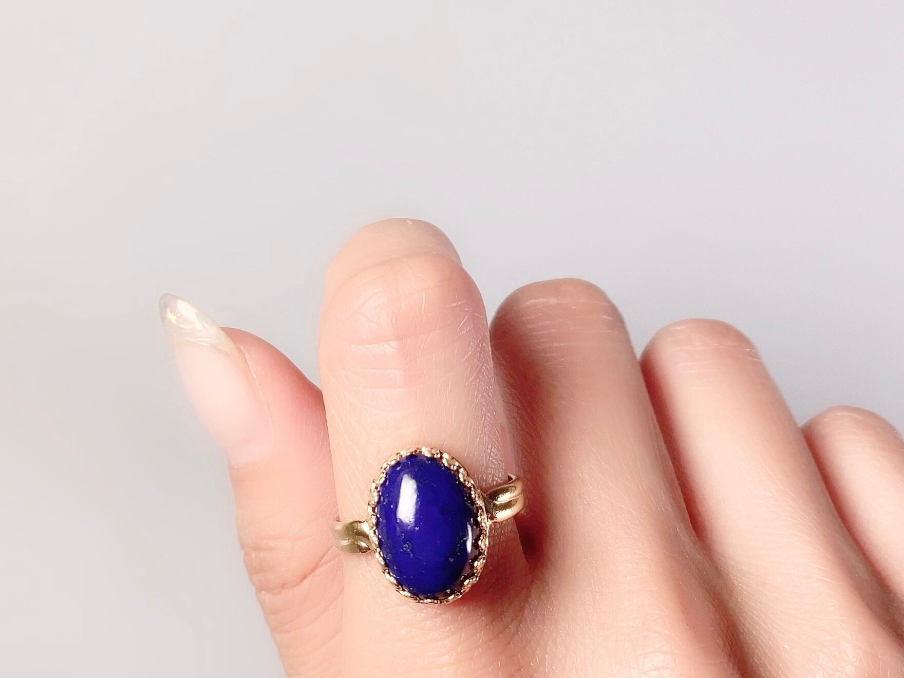 ラピスラズリ】ヴェルメイユリングL | Enajewelry