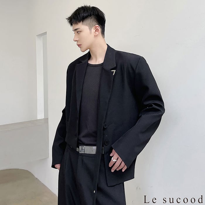 美品⁂センソユニコ⁂ジウ⁂薄手ジャケット　チェック　変形ヘム　アシメ柄　赤系　L 美品⁂センソユニコ⁂ジウ⁂薄手ジャケット チェック 変形ヘム