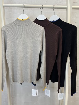 【CLOCHE】配色リブニット