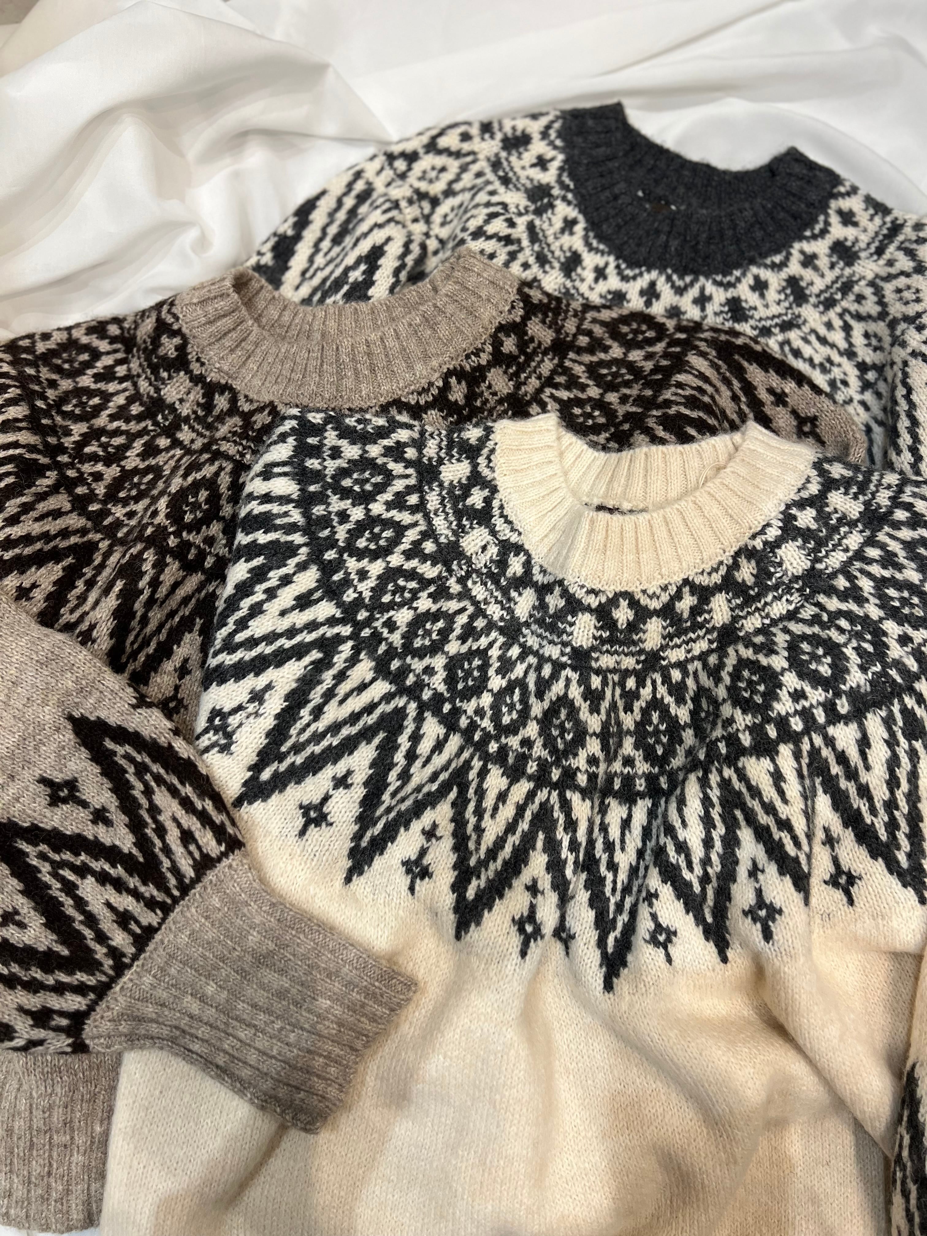 【SELECT】フェアアイル柄プルオーバー 39-0423