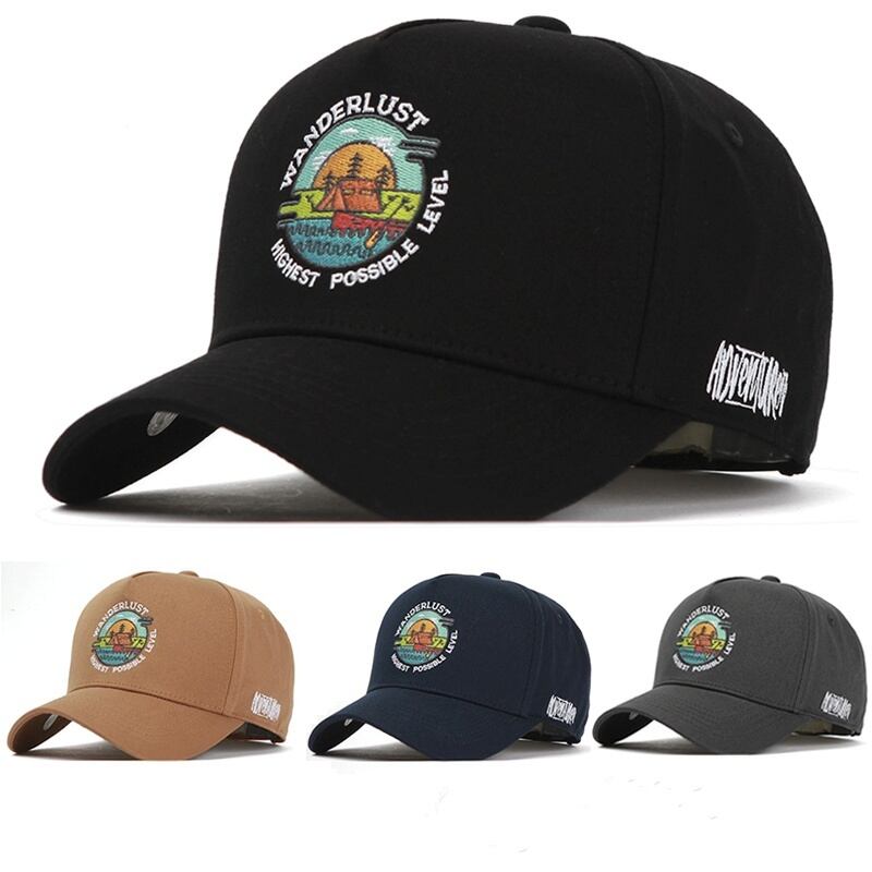 刺繍ロゴ入りハイクラウンキャップ A18909