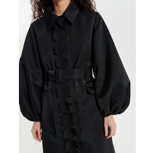 CECILIE BAHNSEN ORAH COAT BLACK | SAKAN LES YEUX