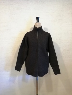 【KEIICHILO】毛100％本格派ハイネックジップアップブルゾン　ブラウン