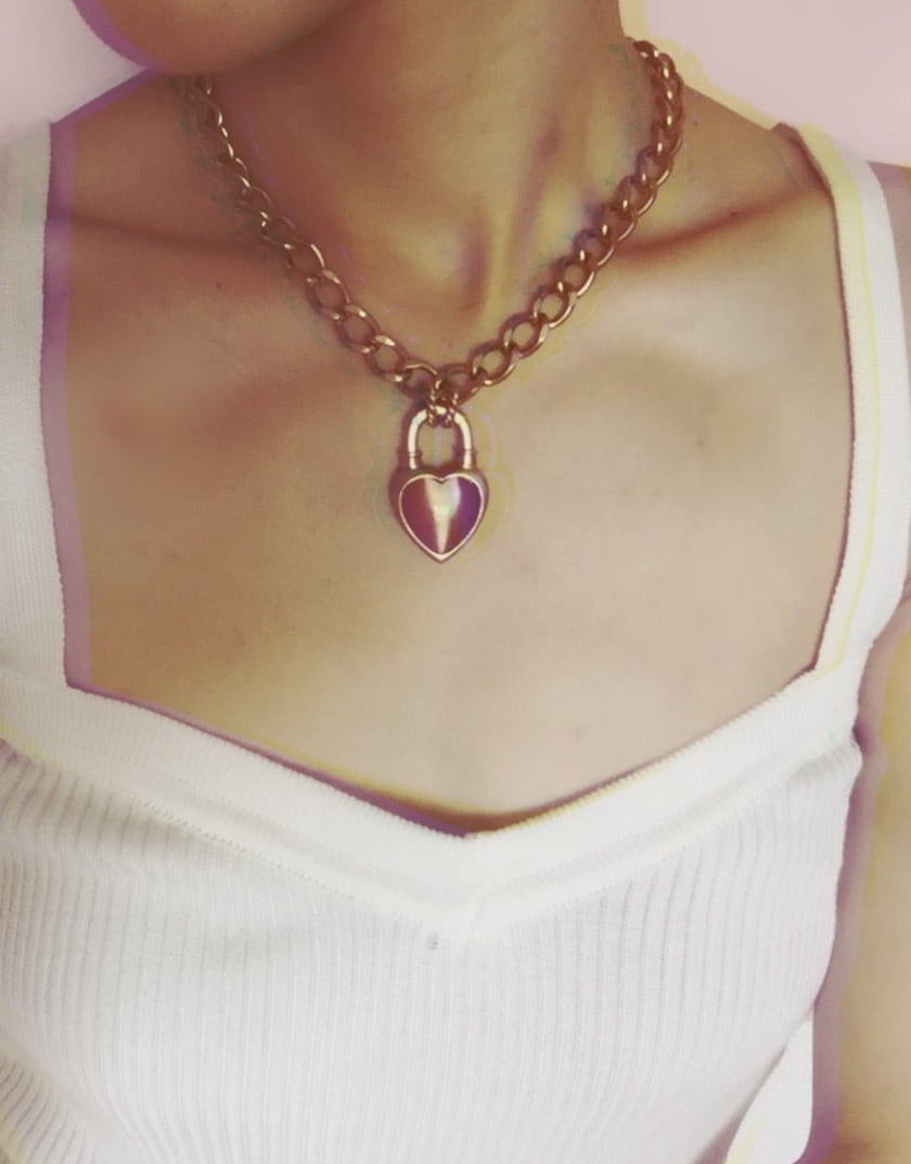 LANIE Never End Chain Choker シルバー ピンク