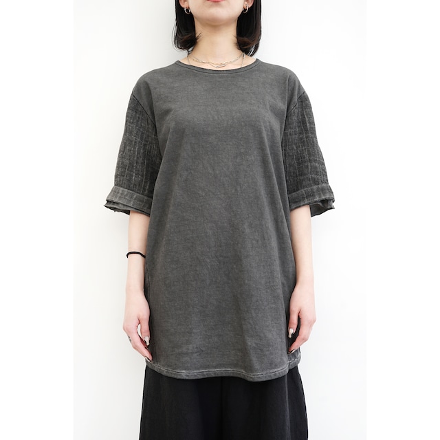 [D.HYGEN] (ディーハイゲン) ST101-0723S 30/- Soft Cotton Jersey Cold Dye Layered Sleeve T-Shirt