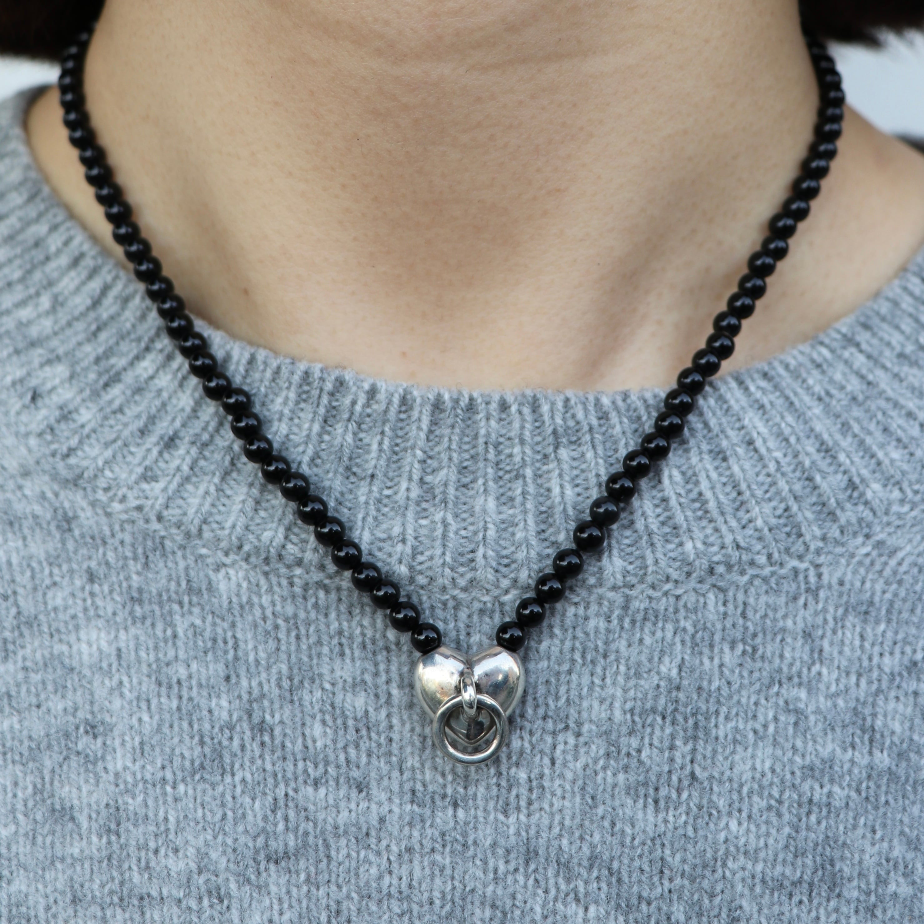 Tiffany&Co. ハートノック ネックレス シルバー925 オニキス  