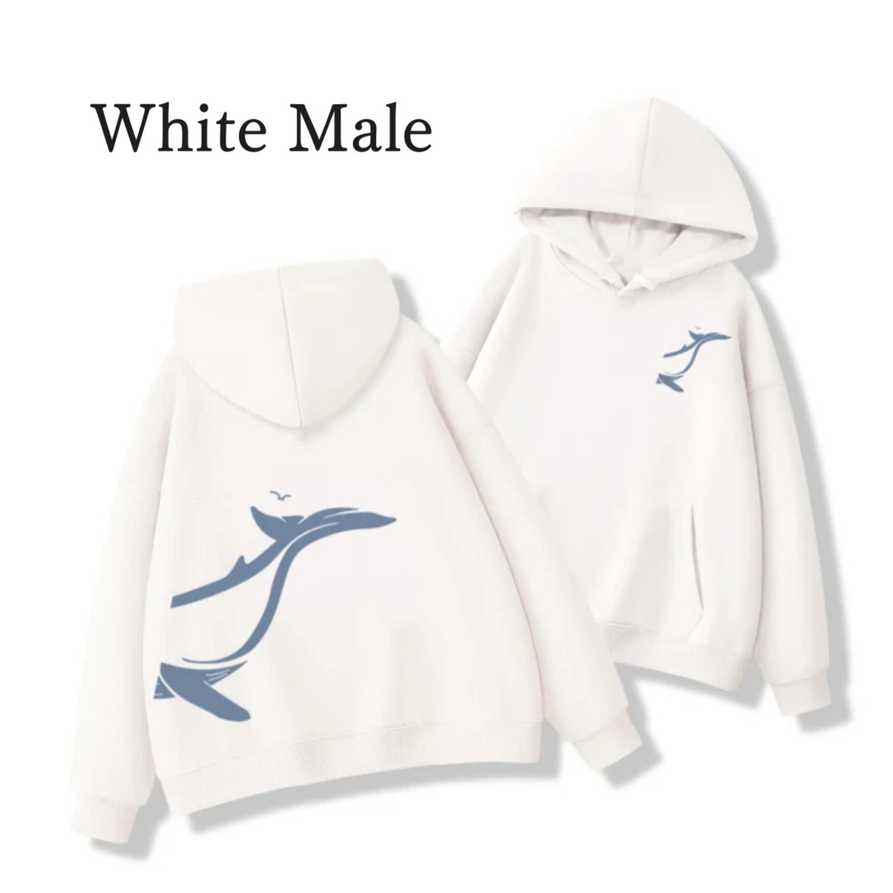 イルカ プリント ロゴ ストリート カジュアル オーバーサイズ 長袖 ペア カップル フード パーカー ≪2COLOR≫【0224】