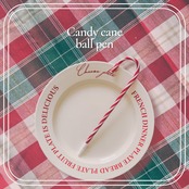 "即納” fake candy cane ball pen : フェイク クリスマス キャンディケーン ボールペン お菓子 おままごと 食玩