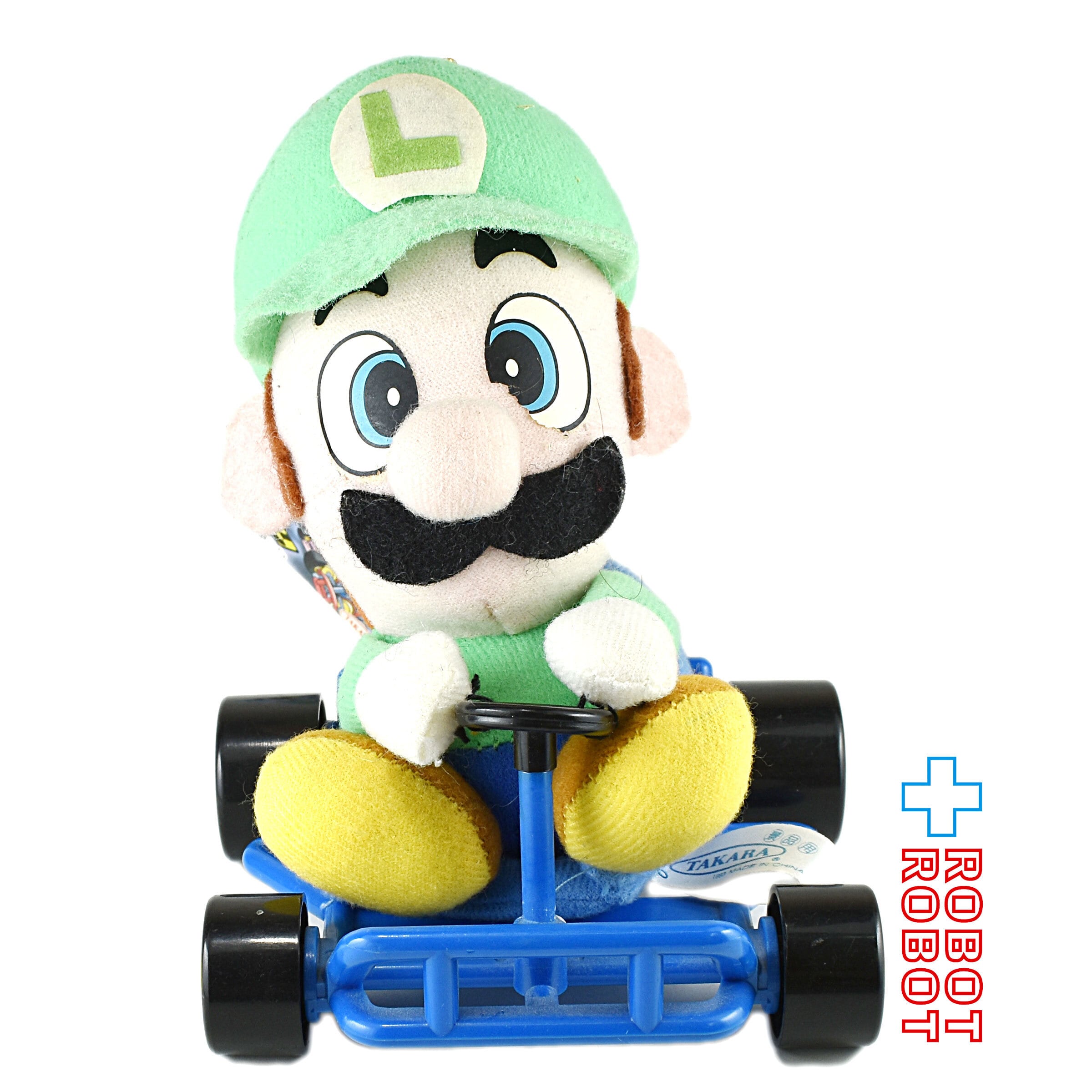タカラ 任天堂 スーパーマリオカート ルイージ ぬいぐるみ人形 1993 紙