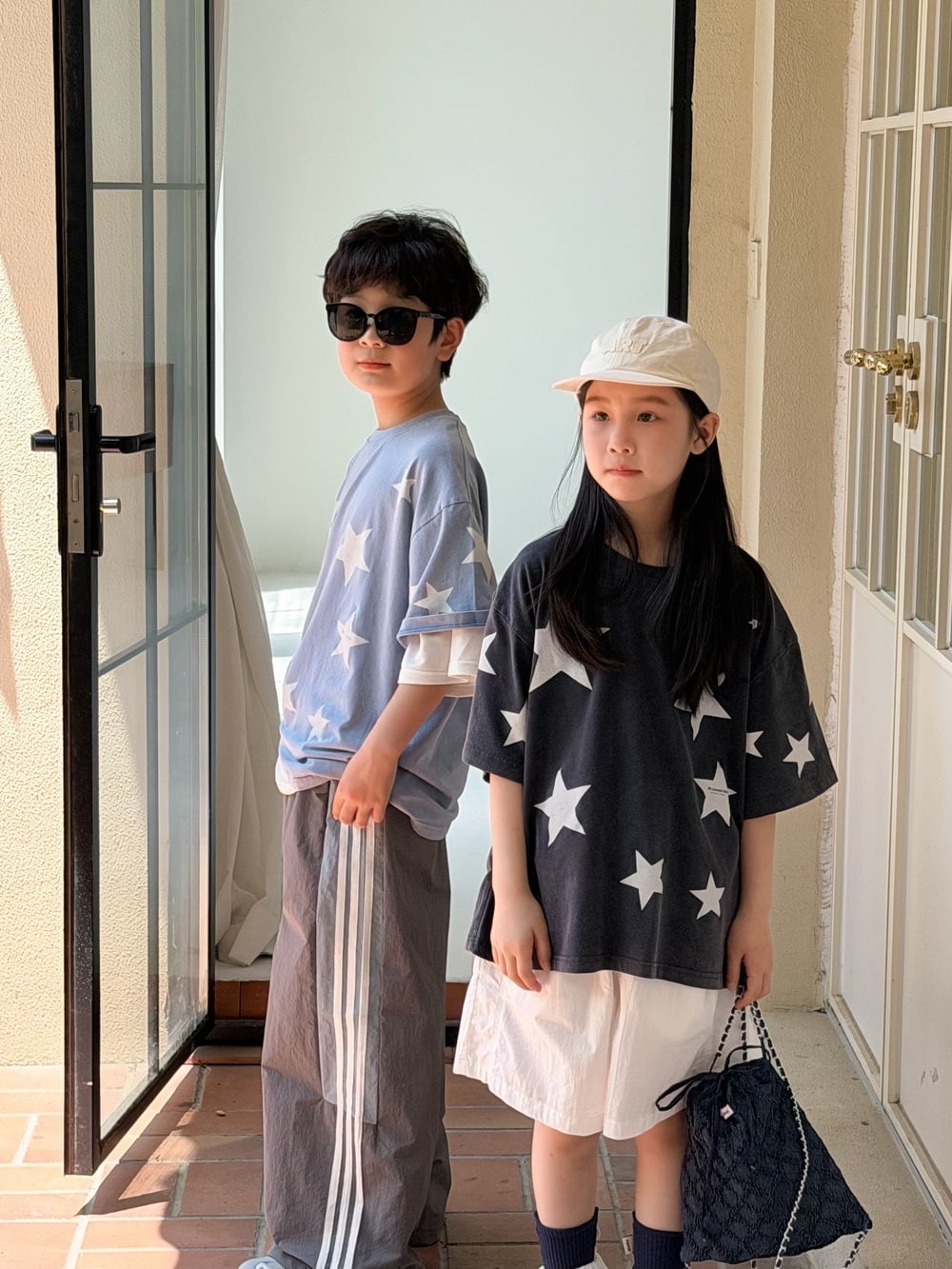 星柄Tシャツ（2色展開）KMAI｜トップス ビッグシルエット｜小学生