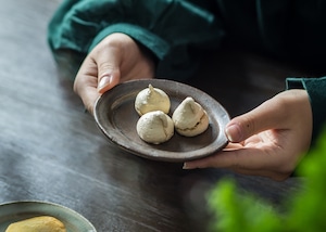 飴釉 オーバル豆皿（小皿・お茶請け皿・取り皿・醤油皿）／くるり窯