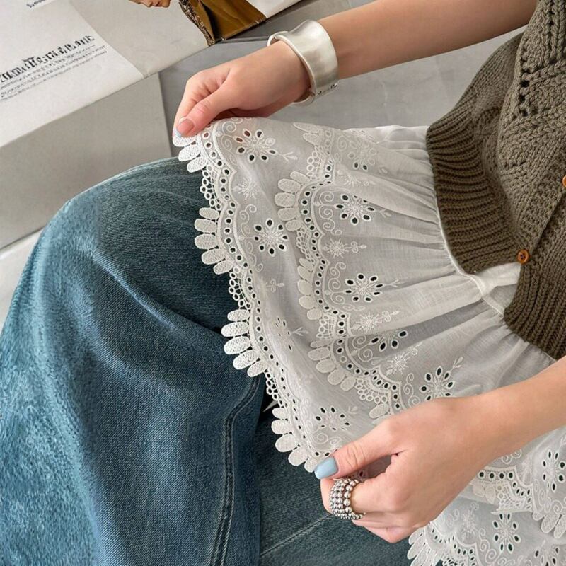 レース裾 ノースリーブカットソー N00334