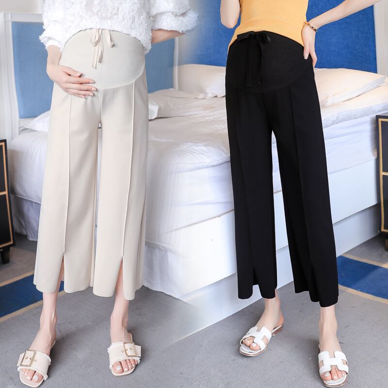 【新作】【送料無料】 マタニティパンツルーズサマードローストリングウエストマタニティワイドレッグパンツ妊婦伸縮性ウエストマタニティオーバーオール エラスティック 夏物 AL expec325678031486