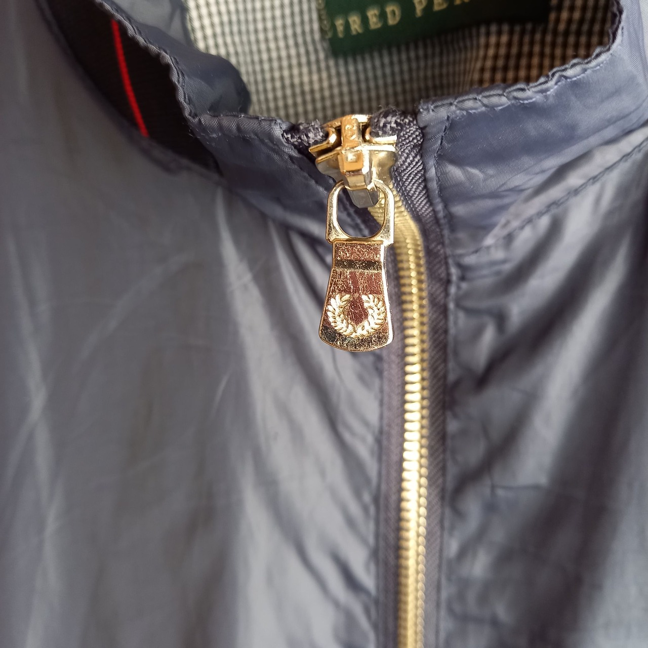 フレッドペリー　ナイロンジャケット　ネイビー　ユーロ古着　イタリア製　2XL