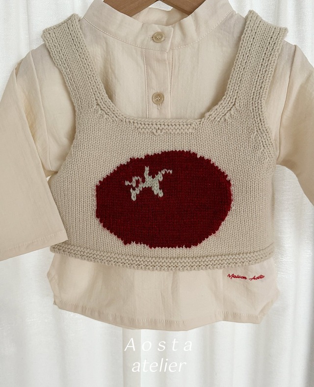 残り1点 即納⌇100-110cm ニット トマト ベスト