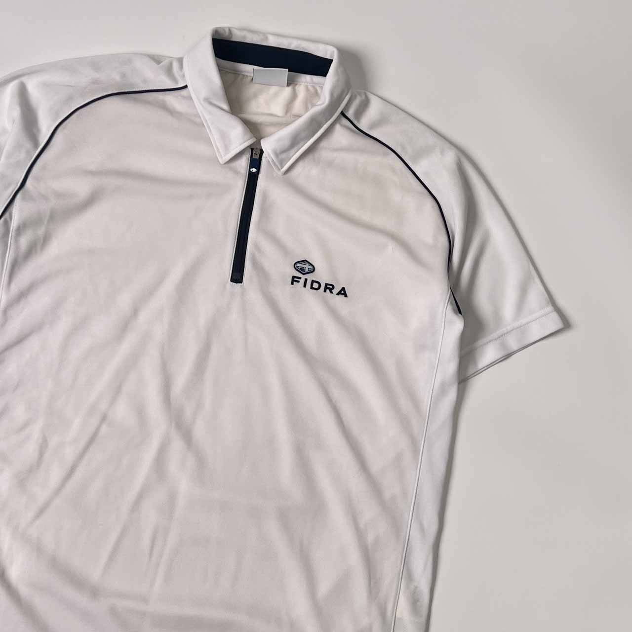 FIDRA フィドラ ハーフジップ ドライ 半袖 ポロシャツ S/P /ホワイト メンズ ゴルフ