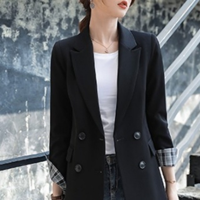 高品質ジャケットブレザー 女性コート Black Blazer