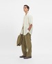 Cale " Water Twist Linen S/S Shirt  ( White )"
