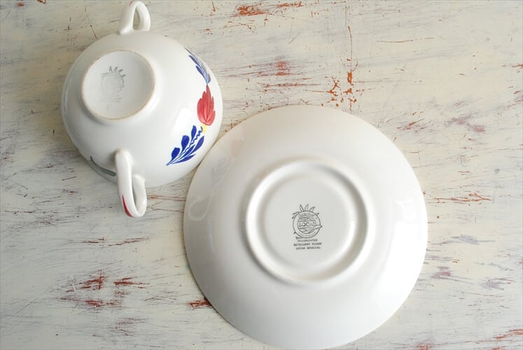ベルギー製 BOCH ボッホ Boerenbont スープカップ&ソーサー 磁器 ベルギー製 BOCH ボッホ Boerenbont スープカップ&ソーサー 磁器