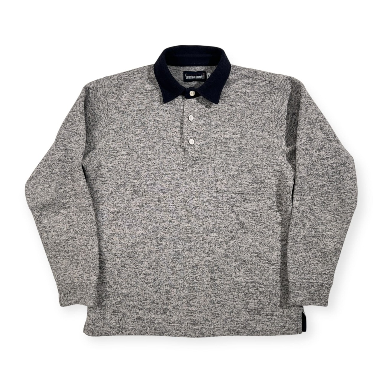Lewis & Barnes ルイスアンドバーンズ POLARTEC ポーラテック 裏フリース系 長袖 ラガーシャツ サイズ M /グレー/メンズ