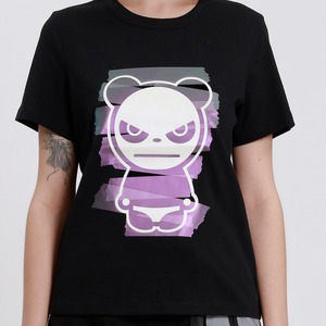 送料無料 【HIPANDA ハイパンダ】レディース ロゴプリント Tシャツ WOMEN'S PANDA PRINT SHORT SLEEVED T-SHIRT / WHITE・BLACK