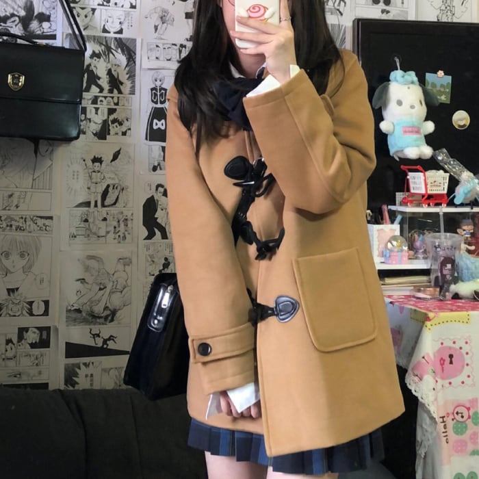 アウター コート(S-M)レッド系 ボルドー 背中ベルト フェミニン 可愛い-