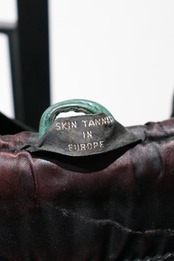 SAXONY green leather hooded half zip jacket