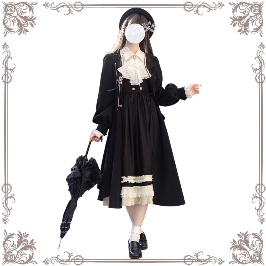 クラロリ 5点セット リボンタイ 徽章付き お嬢様 学園風 胡桃木 控えめ 魔法学園風