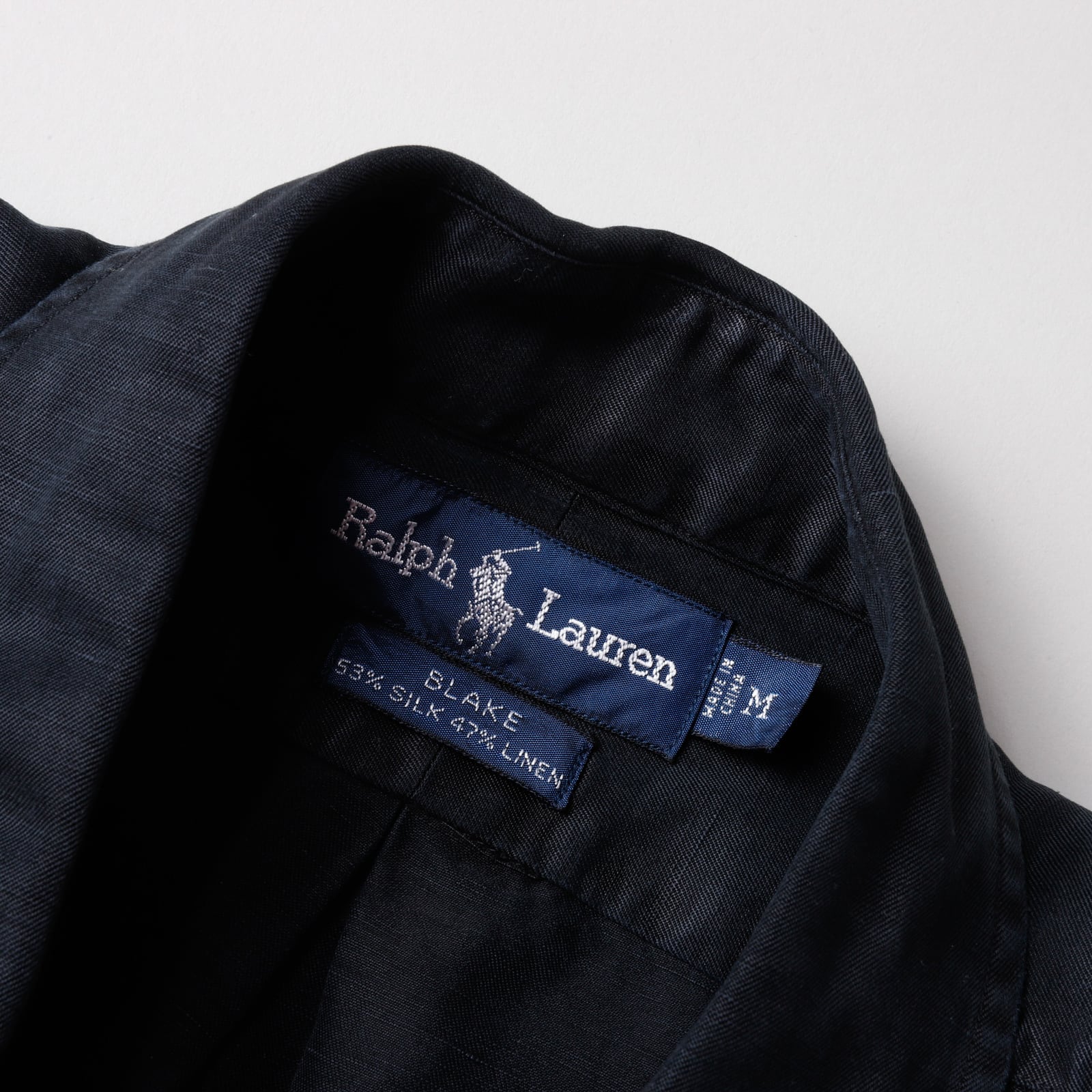 Ralph Lauren BLAKE シルクリネンシャツ ブラック 極美品】80s Ralph Lauren special silk linen shirt Black 