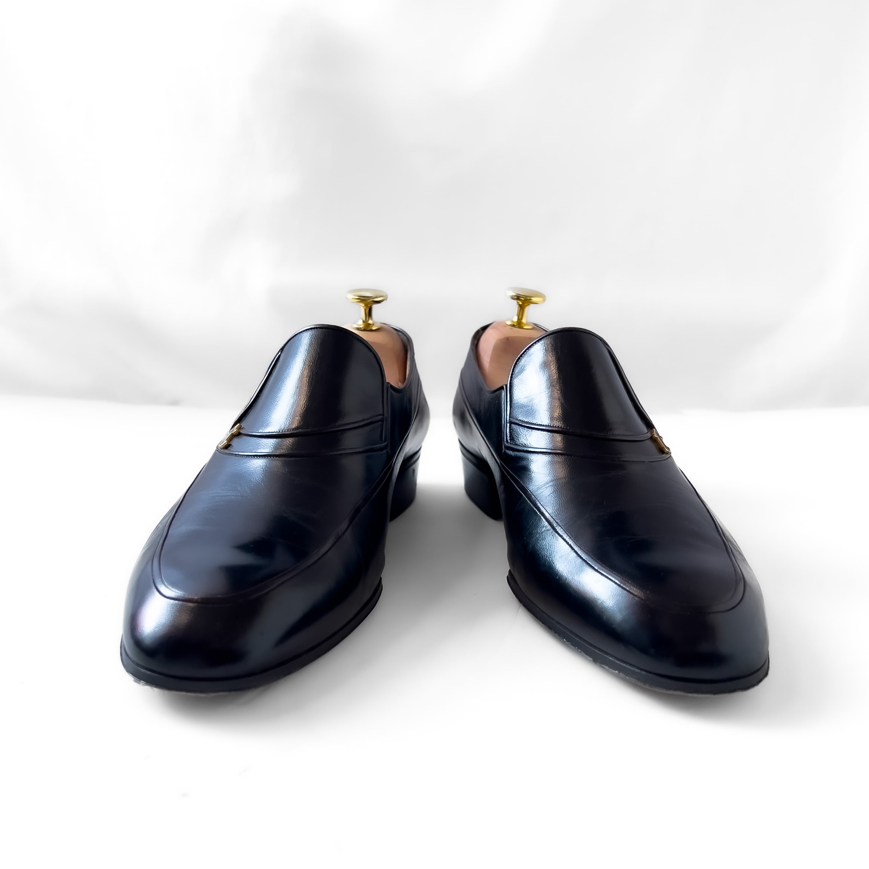 a. testoni” 7E black leather loafers made in italy AMEDEO TESTONI