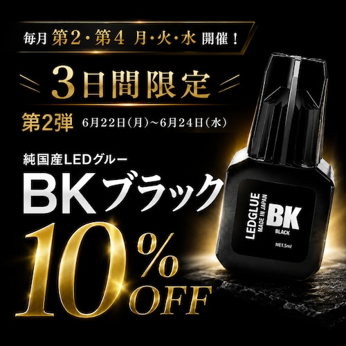 【3日間限定SALE】純国産LED BKブラックグルー