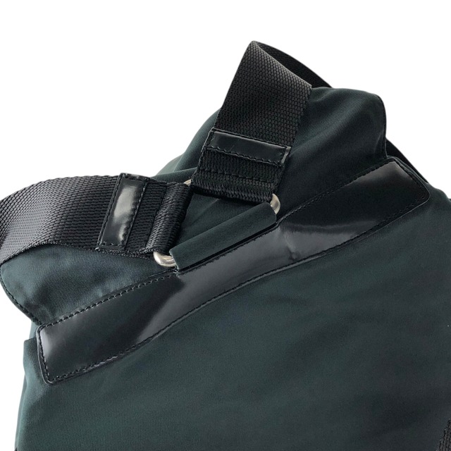 PRADA プラダ バックパック グリーン トライアングルロゴ ナイロン ダブルポケット リュック vintage ヴィンテージ オールド 43hn3u