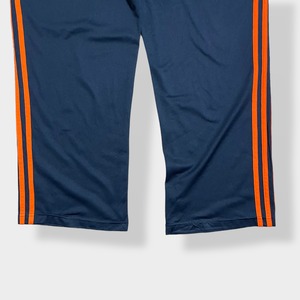 【adidas】トラックパンツ TRACK PANTS ジャージパンツ ジャージ下 刺繍ロゴ オレンジライン アディダス ネイビー US古着