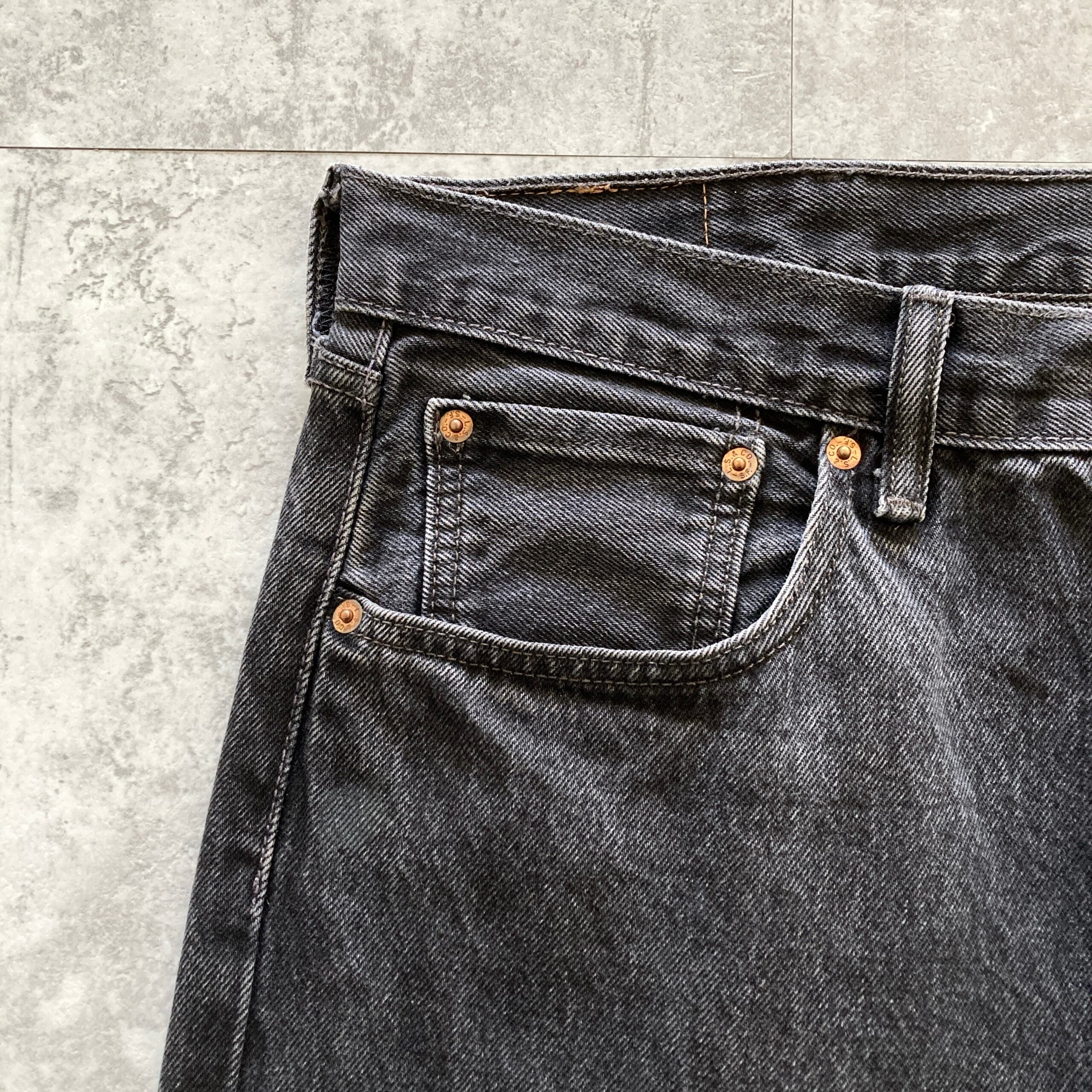 W42 L32】Levis 501 リーバイス ボタンフライ ビッグサイズ ブラック