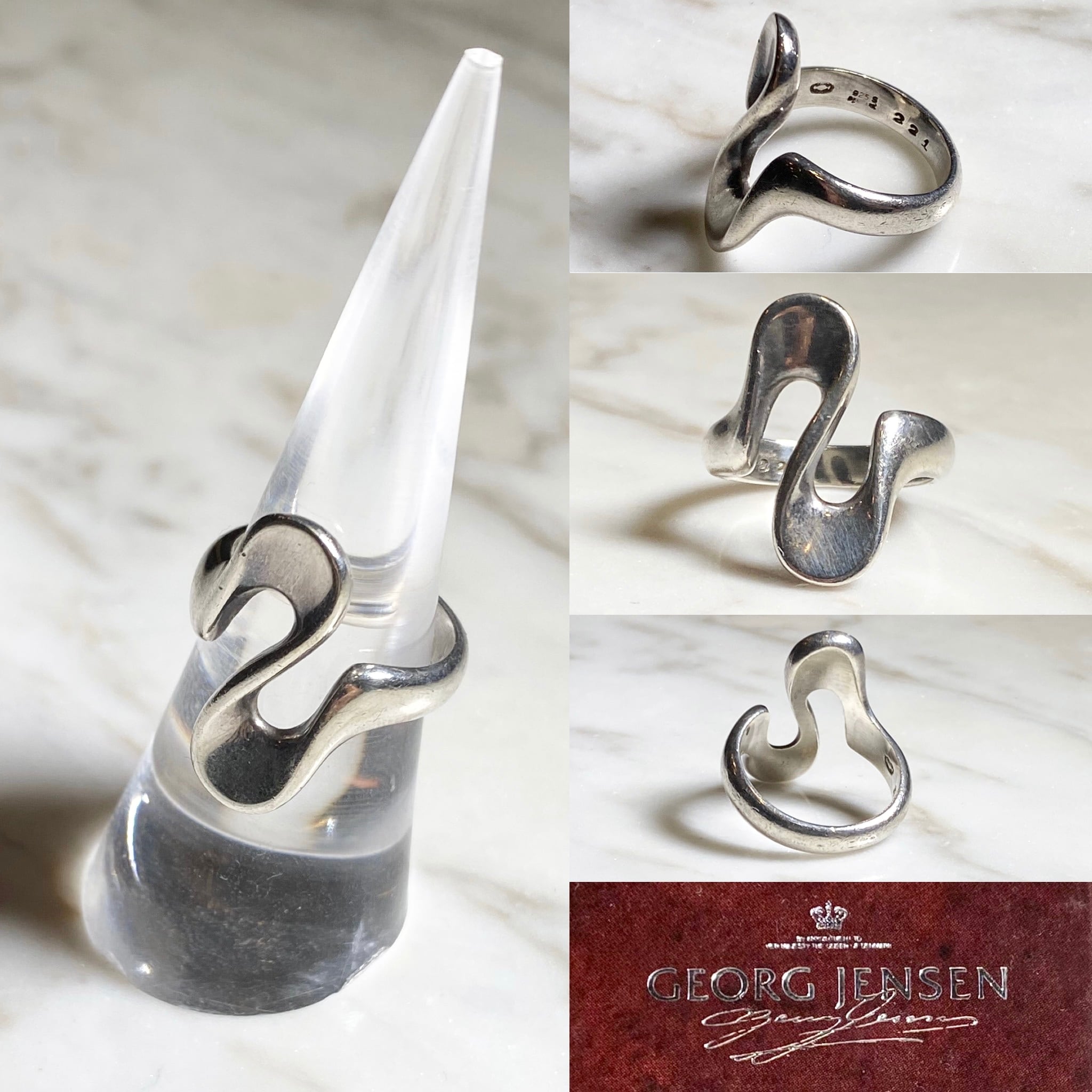 GEORG JENSEN silver abstract ring designed by henning koppel “221