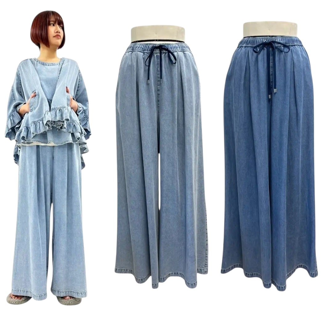 ayane】テンセルデニムタックワイドパンツ 825508 アヤン | red earth
