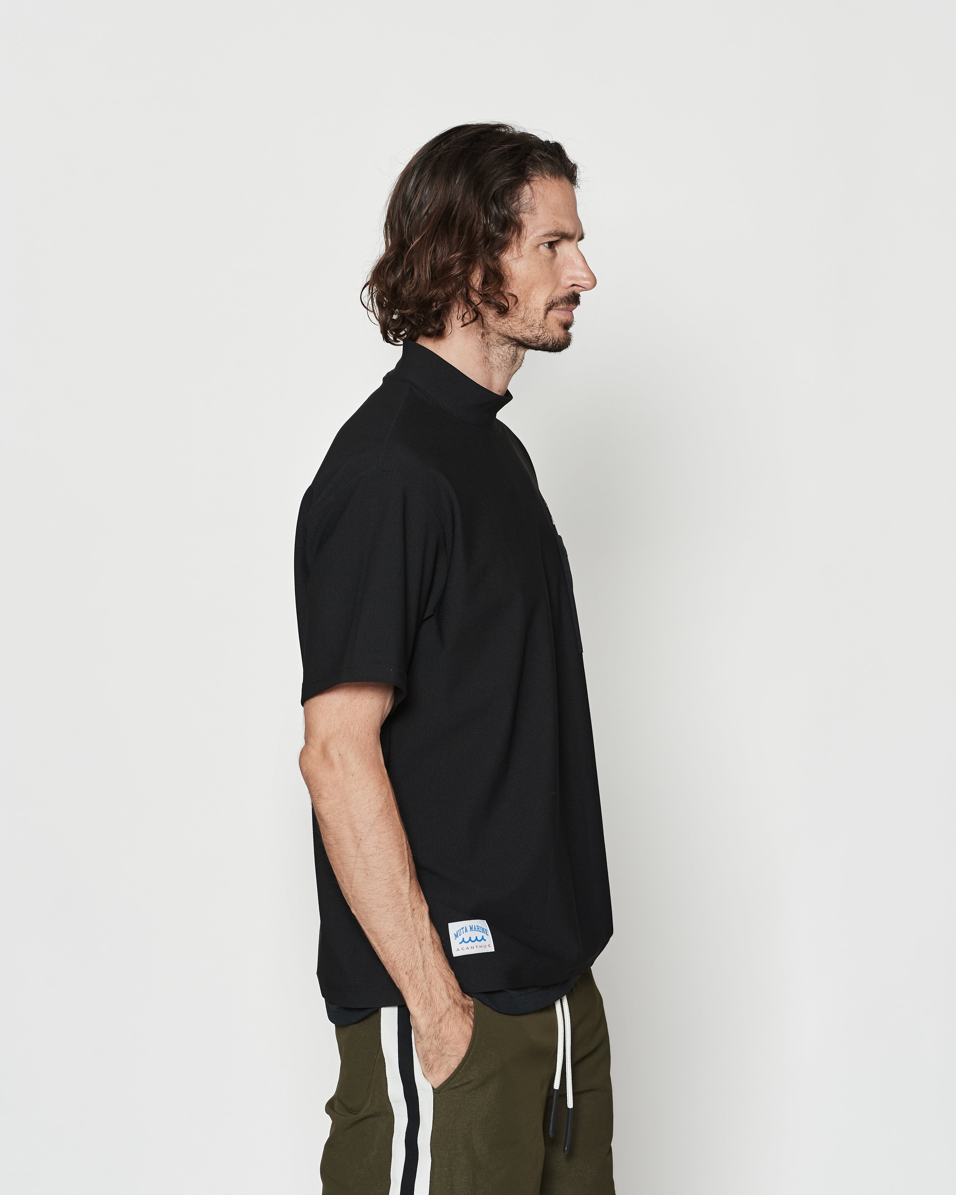 muta MARINE × ACANTHUS メッシュモックネックTシャツ | ACANTHUS