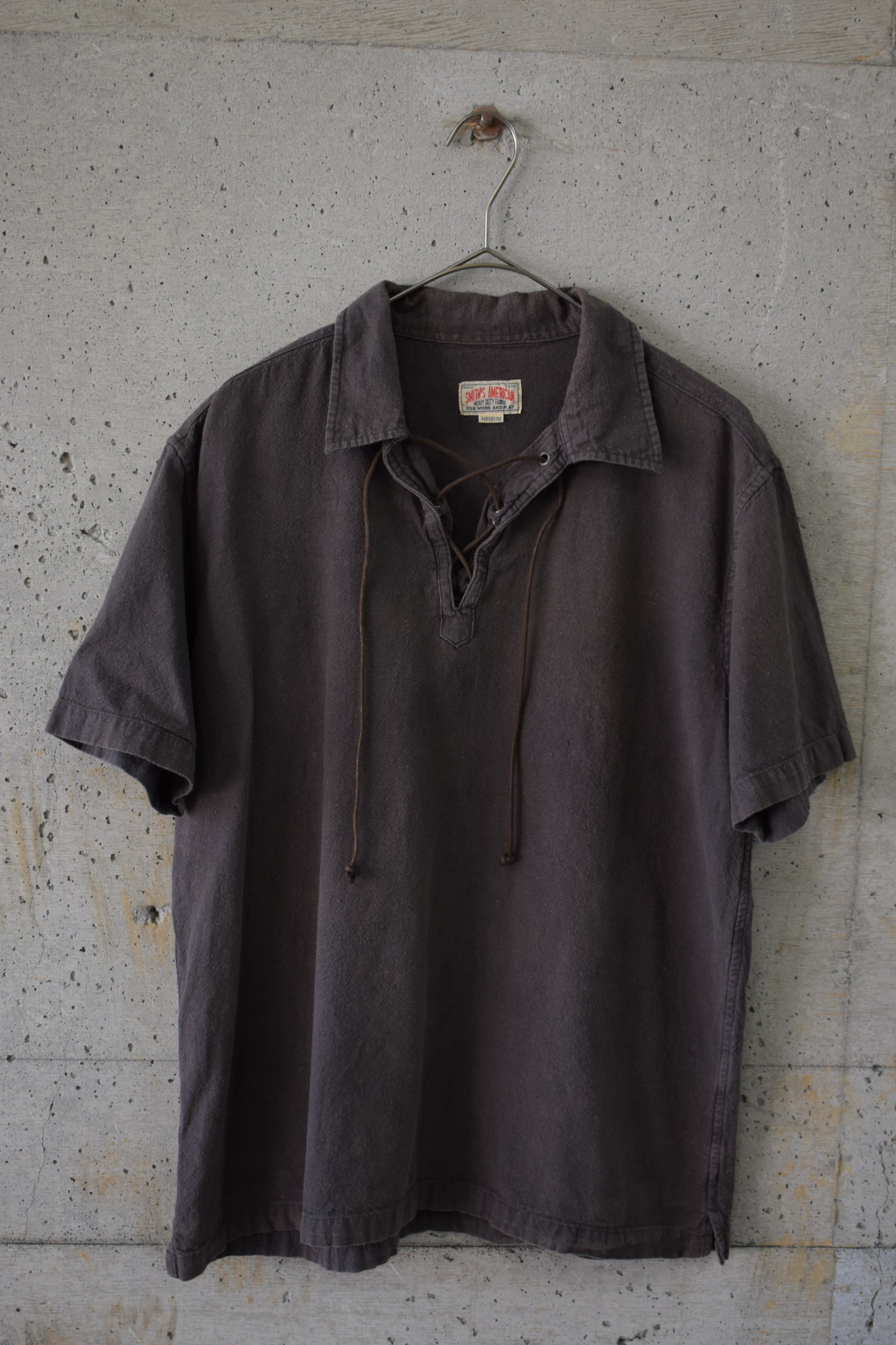 Faded gray lace-up shirt