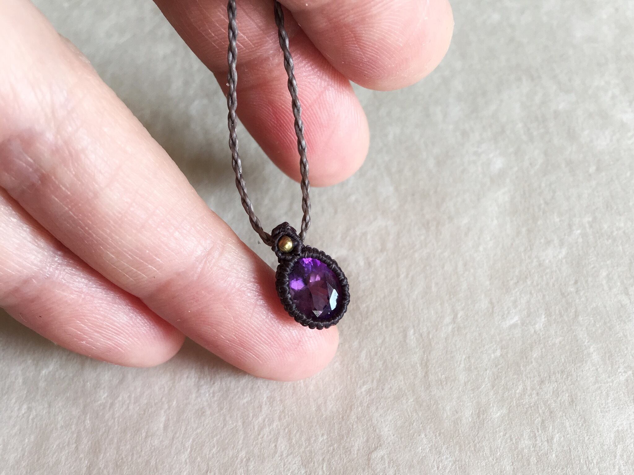 アメシストmacramé necklace