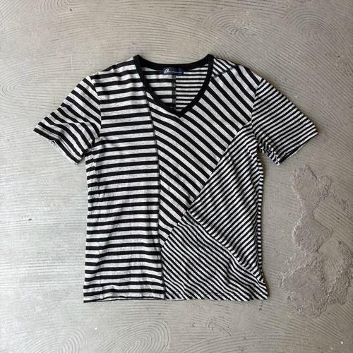 TORNADO MART / Random striped short sleeve T-shirt